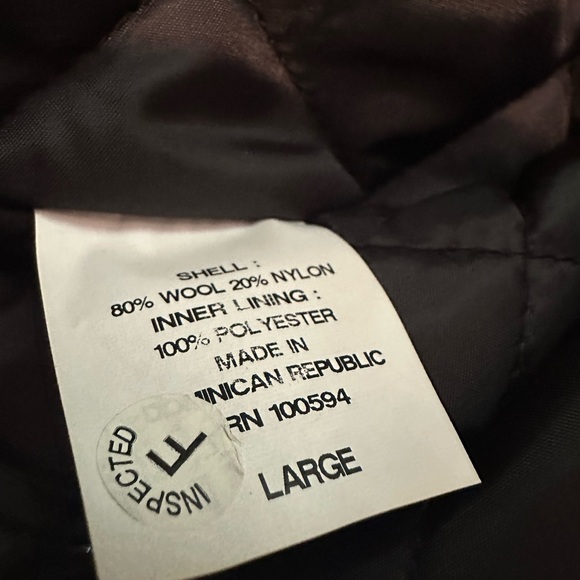 Delong NWT Varsity Jacket Football Baseball Black Orange Patch Lettered H Large - Picture 7 of 12